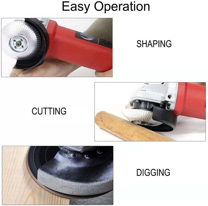 Wood Shaping Grinding Wheel,Tungsten Carbide Grinding Wheel,Grinder Shaping Disc,Carving Abrasive Disc for Sanding,Carving,Shaping,Polishing,Angle Grinder Attachment Tool(Arc,3.3Inch,1-Pack) - NewNest Australia