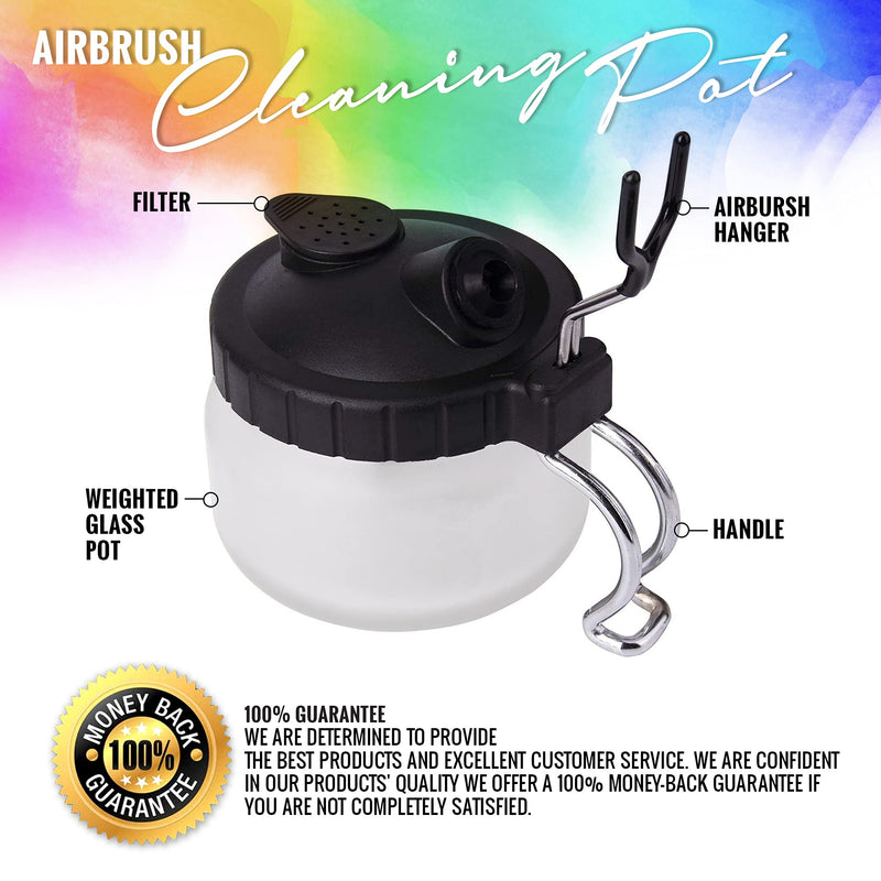 Airbrush Cleaning Kit - Airbrush Clean Pot Glass Cleaning Jar with Holder, 5pc Cleaning Needles, 5pc Cleaning Brushes, 1 Wash Needle, 2 Extra Filters Airbrush Cleaning Kit - NewNest Australia