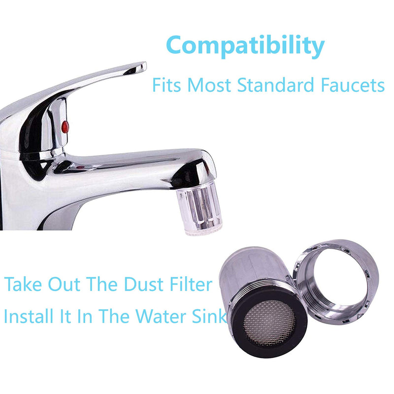 3-Color Temperature Sensitive Gradient LED Water Faucet Light Water Stream Color Changing Faucet Tap Sink Faucet for Kitchen, Bathroom 1 Pack - NewNest Australia