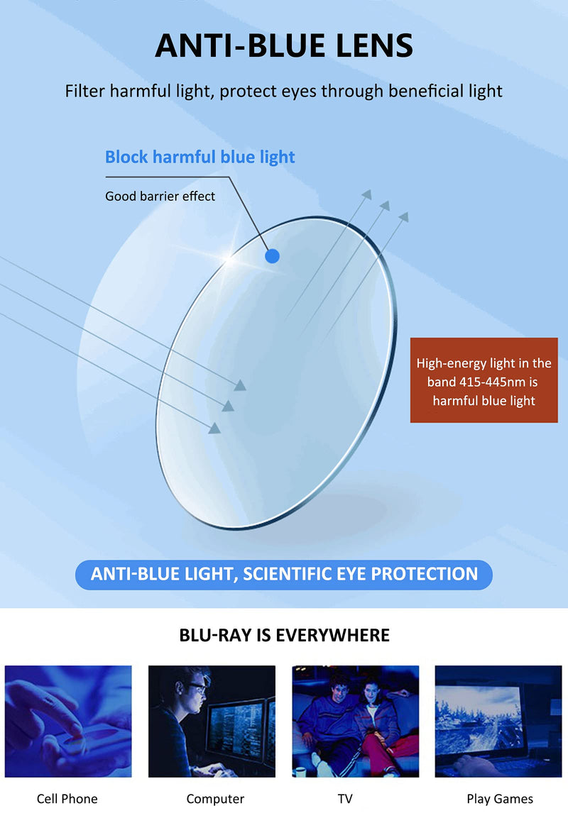 Magimodac Blue Light Filter Reading Glasses With Ultralight Tr90 Frame Women Men Computer Reading Aid Half Glasses Half Frame Visual Aid With Glasses Case For Men And Women - NewNest Australia