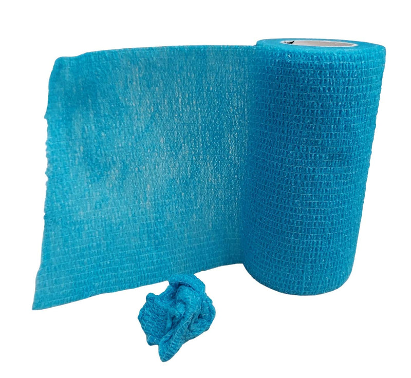 Pintomed Self-Adhesive Bandage Stretched - 6 X Light Blue Bandages Rolls - 10 Cm X 4.5 M Cohesive Bandage Bandage Fixation Bandage Self-Adhesive Health Plaster Sports Tape Piece For Wrist Leg Arm Vet - NewNest Australia