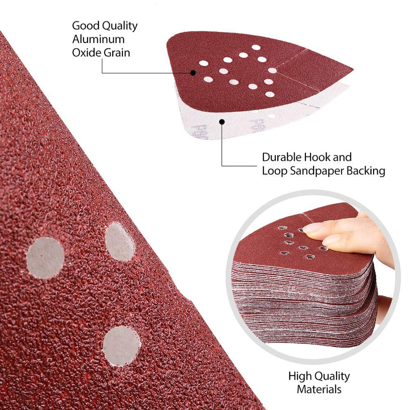 Sanding Pads for Black and Decker Mouse Sanders by LotFancy, 50PCS 60 80 120 150 220 Grit Sandpaper Assortment - 12 Hole Hook and Loop Detail Palm Sander Sanding Sheets Sand Paper 60/80/120/150/220Grit - NewNest Australia