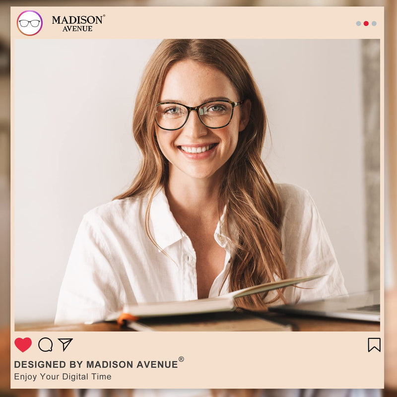 Madison Avenue Women'S Blue Light Filter Glasses, Tr90 Blue Light Glasses, Computer Glasses For Gaming, Metal Hinge Glasses, Blue Light Filter Without Prescription - NewNest Australia
