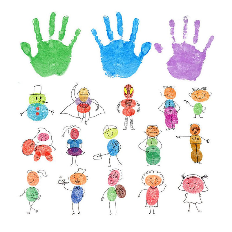 Myboree Washable Large Ink Pads for Kids Crafts Projects Rubber Stamps 12 Colors - NewNest Australia