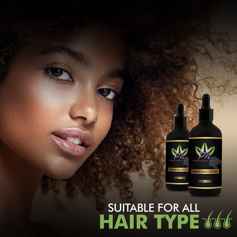 Priddyfair Nutrition Chebe Hair Growth Serum 100ml contains Biotin rich Fruits & Herbs for Anti Hair Loss Hair Serum Growth Treatment Oil, Thinning Hair | Help Hair Follicle Growth For Men & Women - NewNest Australia