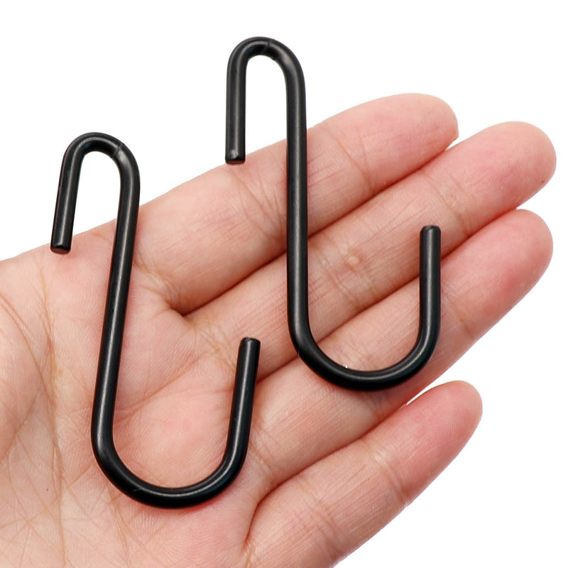 NewNest Australia - 30 Pack Esfun Heavy Duty S Hooks Black S Shaped Hooks Hanging Hangers Pan Pot Holder Rack Hooks for Kitchenware Spoons Pans Pots Utensils Clothes Bags Towels Plants … 