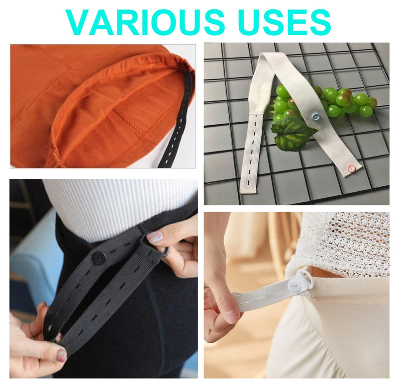 Flat Sewing Band Spool with Buttonholes, Elastic Stretchable, Ideal for DIY Waistbands and Necklines (Black & White, 3/4" × 3 Yds Each) Black & White - NewNest Australia
