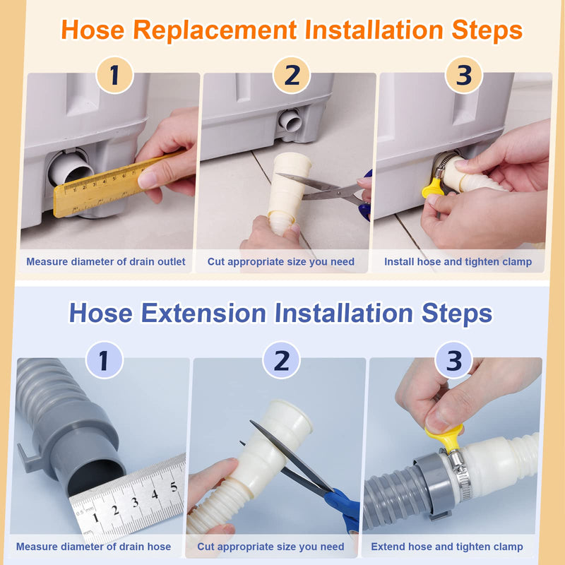 MyLifeUNIT Washing Machine Drain Hose Extension Kit, Universal Fit All Drain Hose, 6-Foot - NewNest Australia