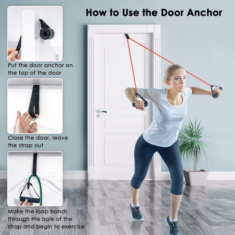 Cikyner Resistance Bands, Resistance Tubes Resistance Bands with Handles Exercise Bands, Ideal for Home Gym Physical Therapy Strength Training Muscle Toning, Door Anchor & Bag included (single tube) Red - NewNest Australia