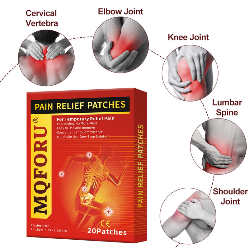 Pain Relieving Patches 20 PCS Pain Relief Plaster, Herbal Warming Pain Relief Heat Patches for Joint/Muscle/Back/Knee/Arthritis Pain, Fast Acting Long Lasting up to 12 Hours - NewNest Australia