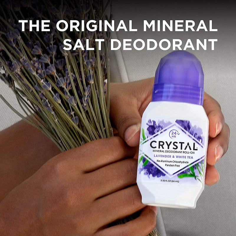 Crystal Mineral Deodorant Roll-On, Lavender & White Tea, Purple, 2.25 Fl Oz 2.25 Fl Oz (Pack of 1) - NewNest Australia