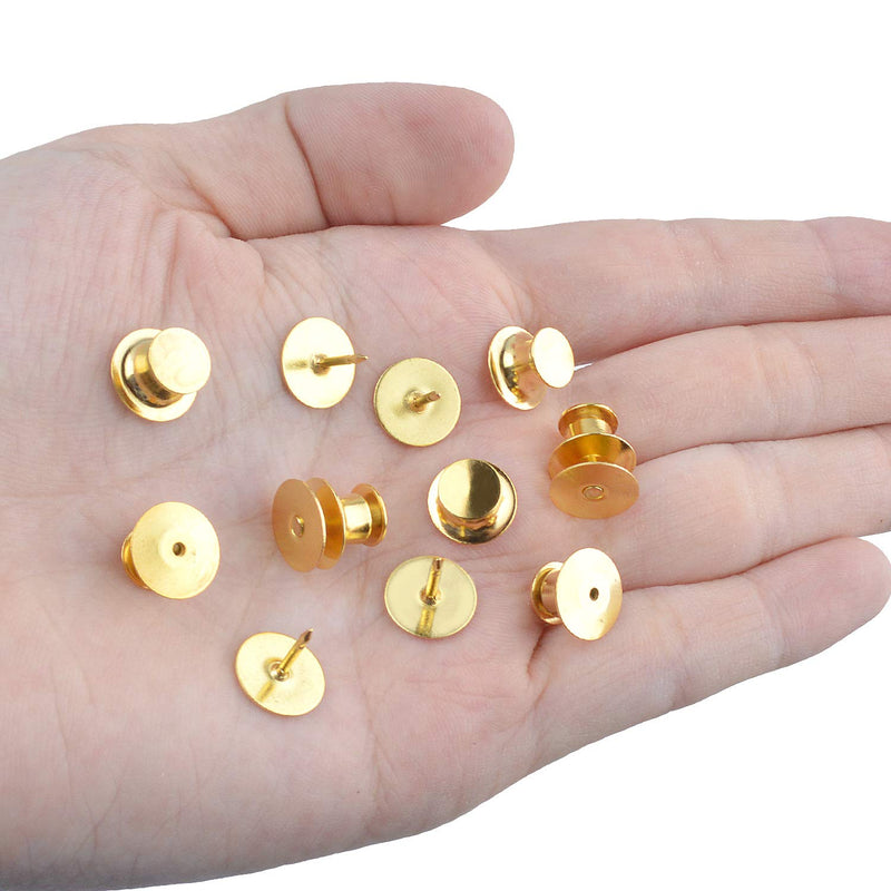 Aylifu Tie Tacks and Clutch Backs Set, 30 Pieces Metal Pin Backs Locking Pin Keepers with 30 Pieces 10mm Tie Tacks Blank Pins (Gold)- No Tool Required Gold - NewNest Australia