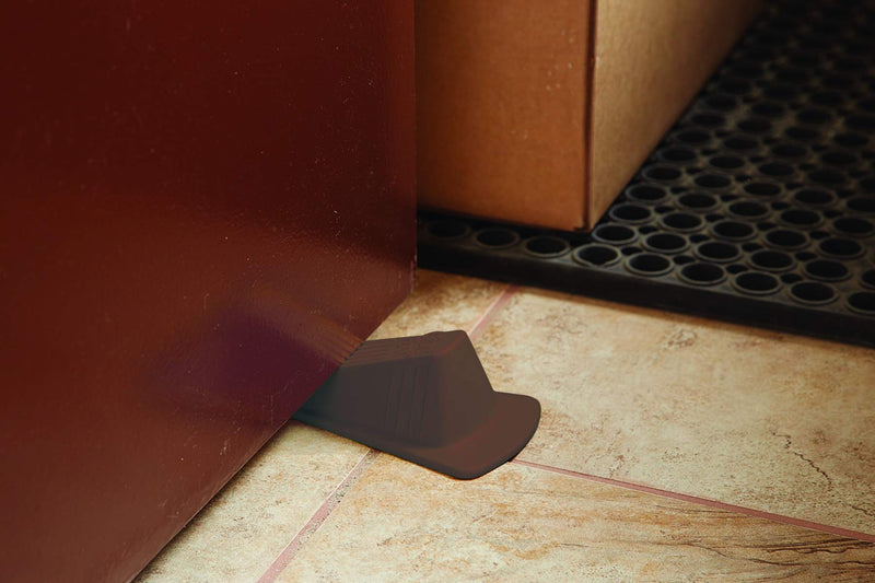 Master Manufacturing Brown Giant Foot Door Stop, Heavy Duty Rubber Wedge Design, Made in the USA, Holds Doors Up to 2" Clearance Securely (00964) - NewNest Australia