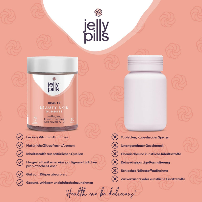 Jelly Pills Collagen Gummy Bears With Hyaluronic Acid & Coenzyme Q10 - No Added Sugar - 2 Month Supply Gummies With Strawberry Flavor, Anti-Ageing - For Skin Moisture, Elasticity - NewNest Australia