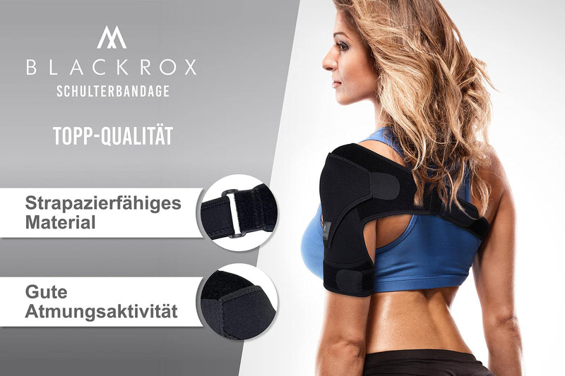 Blackrox Omonrox Sport Shoulder Brace For Men And Women On Both Sides Arm Compression Left / Right Support Arm Sling Bandage Shoulder Support Shoulder Strap (One Size, Black) - NewNest Australia