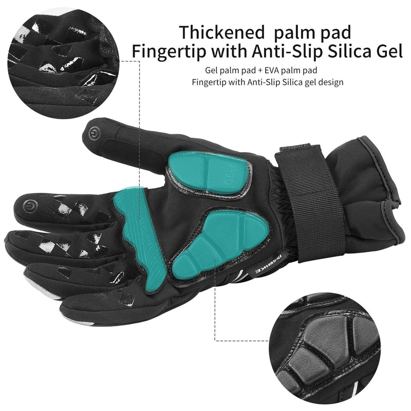 INBIKE Cycling Gloves for Men Winter Windproof Reflective Thermal Gel Pads Touch Screen Windproof-Black Medium Palm Girth 8.5-9" - NewNest Australia
