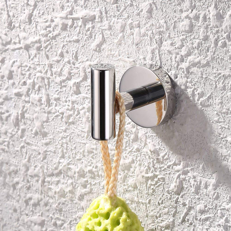 UMIRIO Chrome Bathroom Towel Hooks For Wall Coat Robe Hooks for Hanging Kitchen Bathroom Hangers and Hooks Heavy Duty Shower Sponges Bathrobe Hook Holder Key bag hook Modern Stainless Steel Wall Mount Chrome(x1) - NewNest Australia