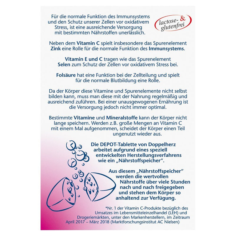 Doppelherz C + Zinc + E 400 - Vitamin C and zinc support the normal function of the immune system - vegan - 40 tablets - NewNest Australia
