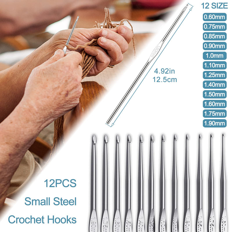 Coopay 58PCS Crochet Kit Beginners Crochet Set with Crochet Yarn, Portable Crochet Hook Set Crochet Hooks Ergonomic Soft Grip Lace Crochet Hooks Travel Crochet Hook Case Full Knitting Crochet Supplies Blue Flowers - NewNest Australia