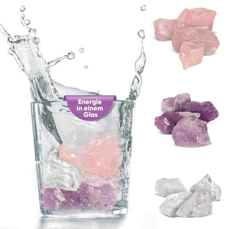 PURAJA gemstone water basic set for water revitalization | Premium Crystals | Natural stone base mix: rose quartz, amethyst, rock crystal 250 g (pack of 1) - NewNest Australia