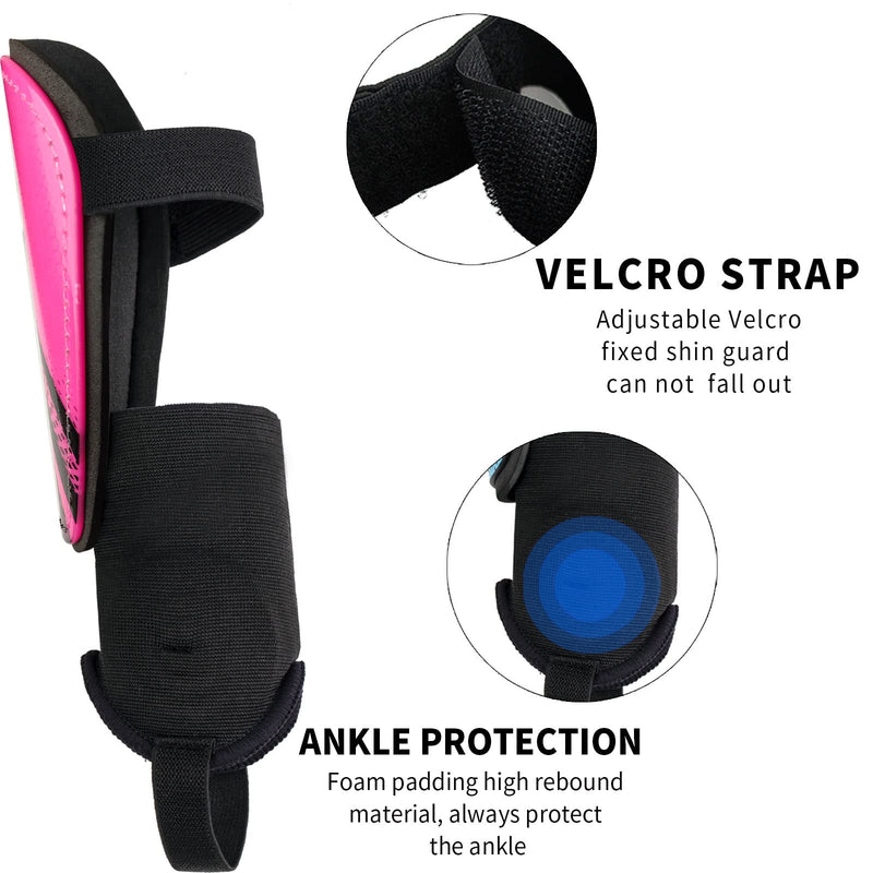 newox Soccer Shin Guards Youth - Protection Girls Shin Guards Soccer Youth - Soccer Sleevers Shin Pads - Soccer Shin Guards for Kids 3-16 Years Old Girls Boys Toddler Pink Pink+Black X-Small - NewNest Australia