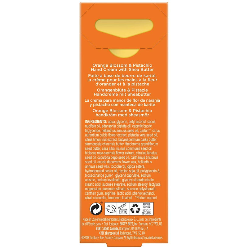 Burt’S Bees Moisturising Hand Cream with Shea Butter, Orange Blossom and Pistachio 28.3g - NewNest Australia