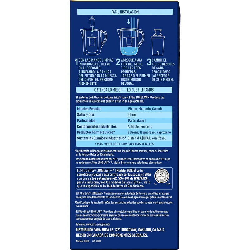 Brita Longlast+ Water Filter, Longlast+ Replacement Filters for Pitcher and Dispensers, Reduces Lead, BPA Free, 2 Count (Package May Vary) 2 ct - NewNest Australia