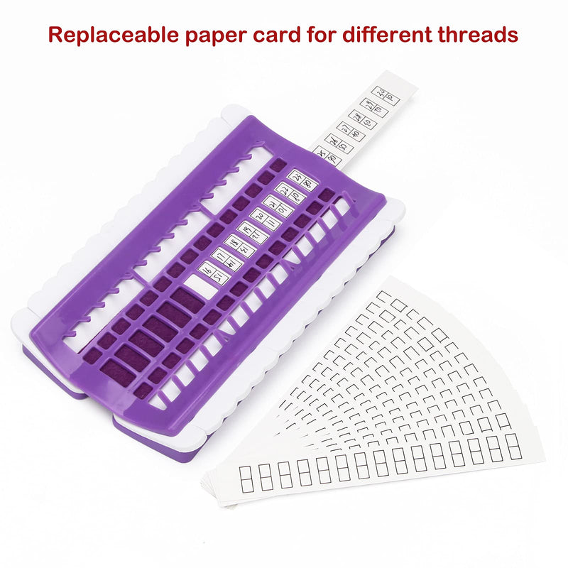 30 Positions Floss Organizer Embroidery Shelf, Luxiv Thread Organizers for Cross Stitch Embroidery Thread Holder with 15 Pcs Replaceable Paper Card Sewing Needle, Embroidery Floss Organizer Purple 30 Positions - NewNest Australia