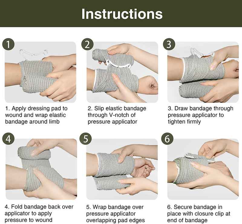 RISEN Israeli Bandage Vacuum Sterile Compression Bandages for First Aid Emergency Battle Wound Dressing Self-Rescue, 6 Inch, 1 Pack 70x6 Inch (Pack of 1) - NewNest Australia
