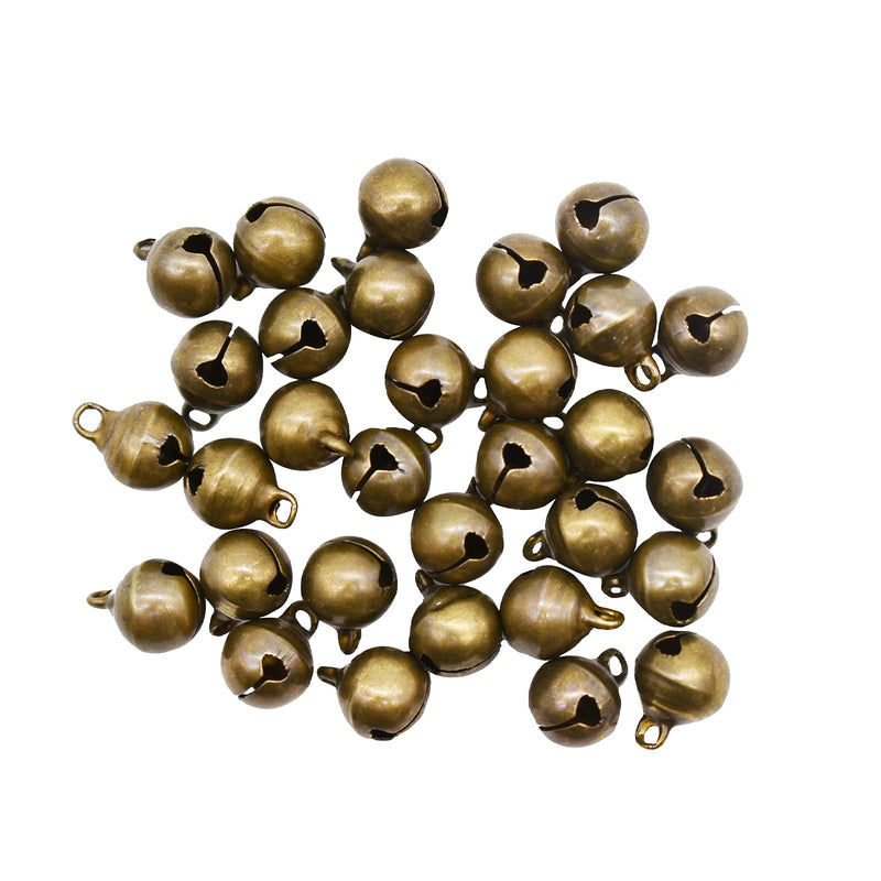 Maydahui 100PCS Small 1/2 inches Jingle Bell Vintage Bronze Mini 10mm Alloy Beads DIY for Jewelry Findings Sewing Wedding Doors and Crafts - NewNest Australia