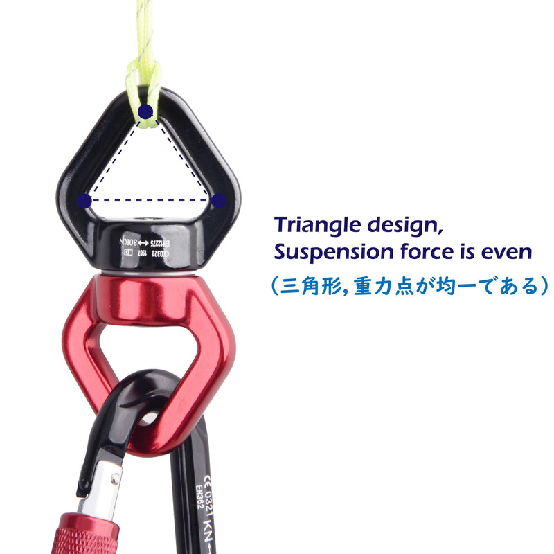 Azarxis 30KN Tree Swing Swivel Spinner, Safest Rotational Climbing Rope Devices Hanging Hook Accessory for Children’s Web Tree Swing Setting, Aerial Silks Dance Red + Blue - NewNest Australia
