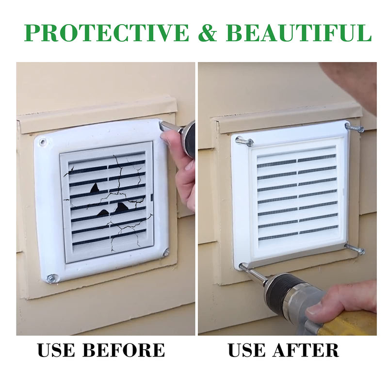 Funmit 4" Louvered Vent Cover Stops Birds Nesting for Outside Dryer Exhaust Air Vent Cover with 4 Screws for Easy Installation (White) 4" Dryer vent cover Outdoor - NewNest Australia