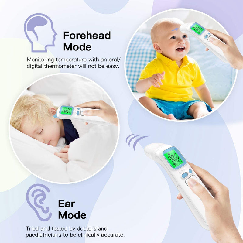 Touchless Thermometer – Forehead Thermometer for Adults,No Touch for Fever, Baby Kids Child with Batteries, Fever Alarm, 35 Groups Data Storage - NewNest Australia