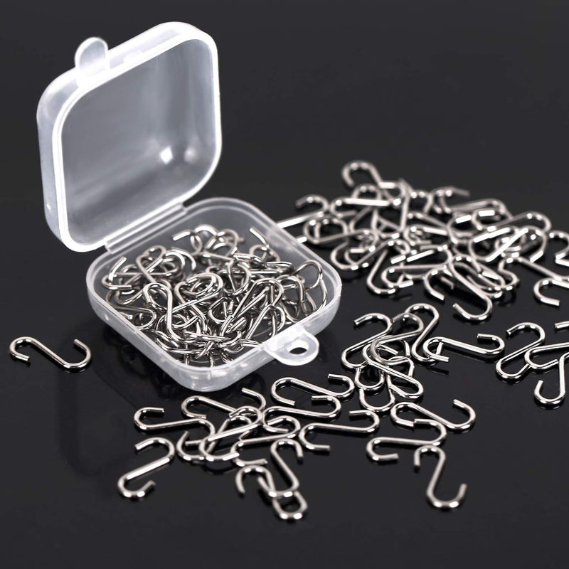 NewNest Australia - Senkary 100 Pieces 0.55 Inch Length Mini S Hooks Small S Hooks Connectors Metal S-Shaped Hangers for Crafts, Jewelry and Hanging 