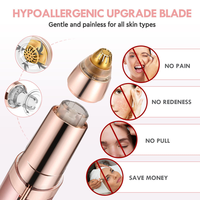 Eyebrow Trimmer, Rechargeable Eyebrow Epilator Pen Woman Electric Painless Portable Eyebrow Hair Remover Razor with 2 Replacement Blads Eyebrow Trimmer+blad - NewNest Australia
