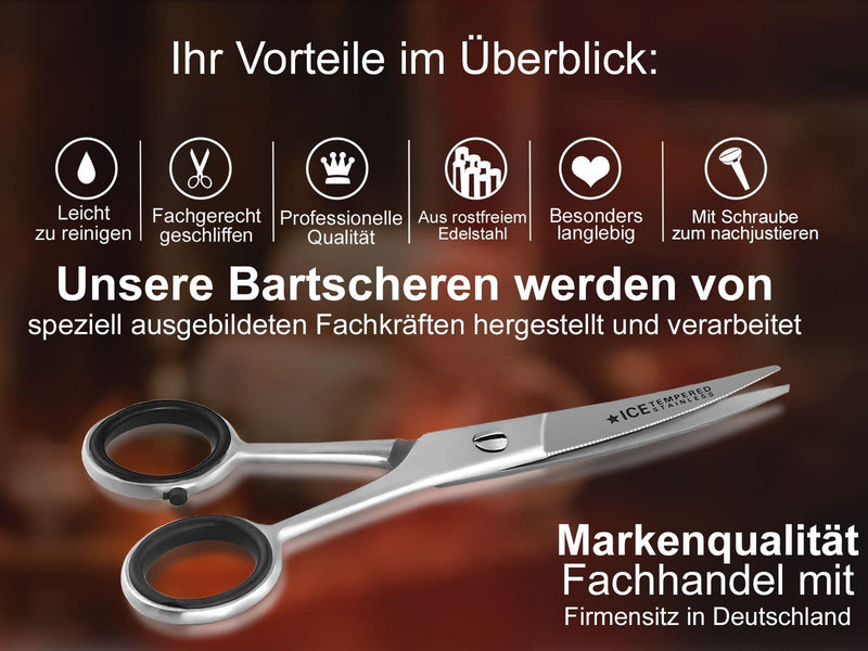 Curved beard scissors - hair scissors with micro-serration 13 cm stainless steel - NewNest Australia
