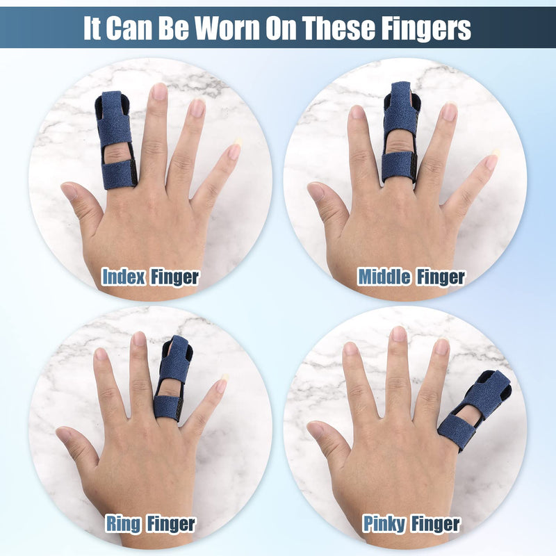 Pack Of 2 Finger Splints, Trigger Finger Splint Finger Bandage For Protection Against Broken Fingers, Pain Relief, Broken Fingers, Straightening (Blue, All Inclusive) - NewNest Australia