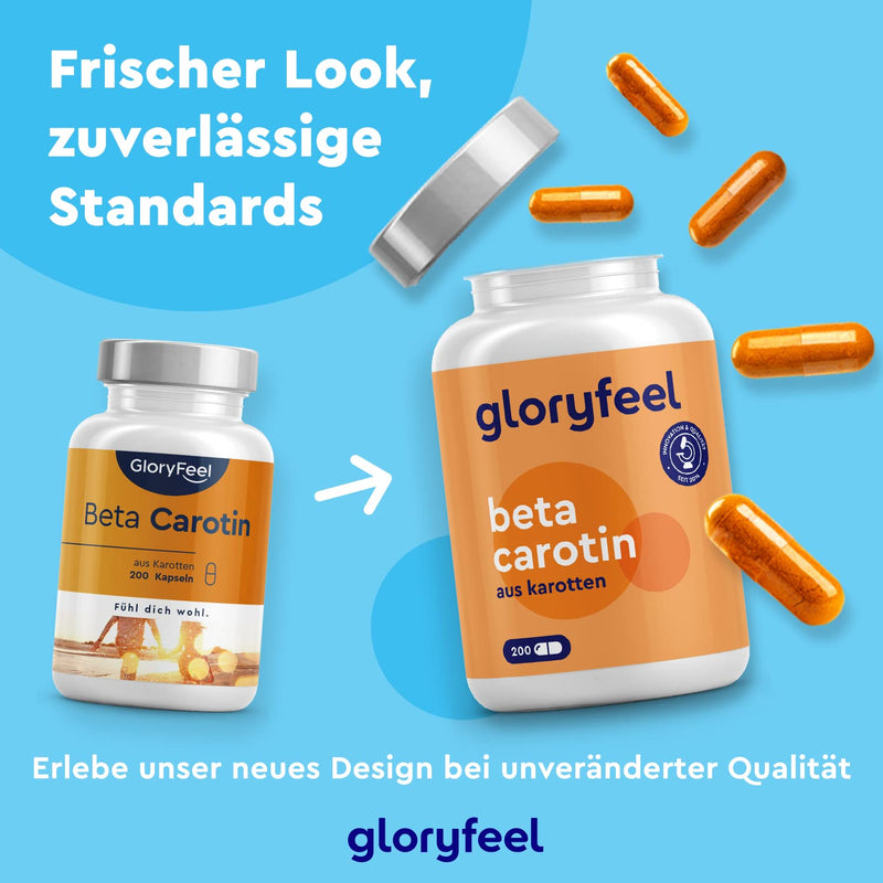Beta Carotene Capsules - 200 Vegan Capsules - 100% Natural From Carrot Extract - Provitamin A For Vision, Skin And Immune System* - Laboratory Tested And Made In Germany Without Additives - NewNest Australia