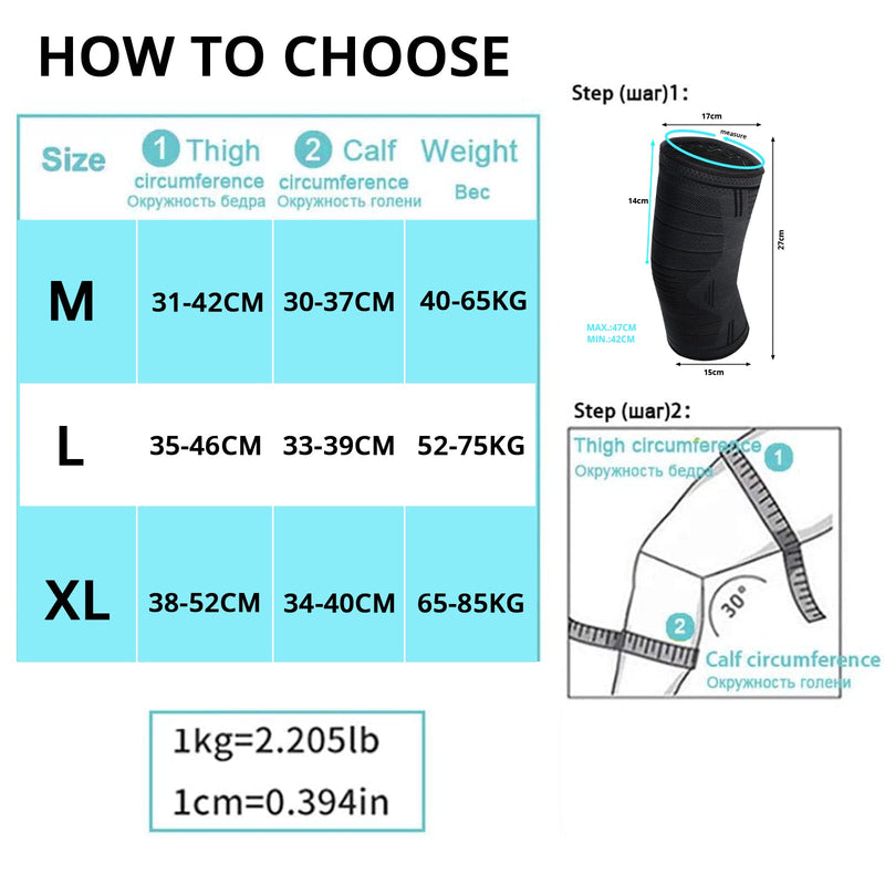 MILAIUN Knee Support Set of 2, Kiel Support Men and Women, Knee Supports with Non-Slip Silicone Strips & Breathable for Arthritis, Meniscus, Volleyball, Sports, ACL (L|Black)… L Black - NewNest Australia