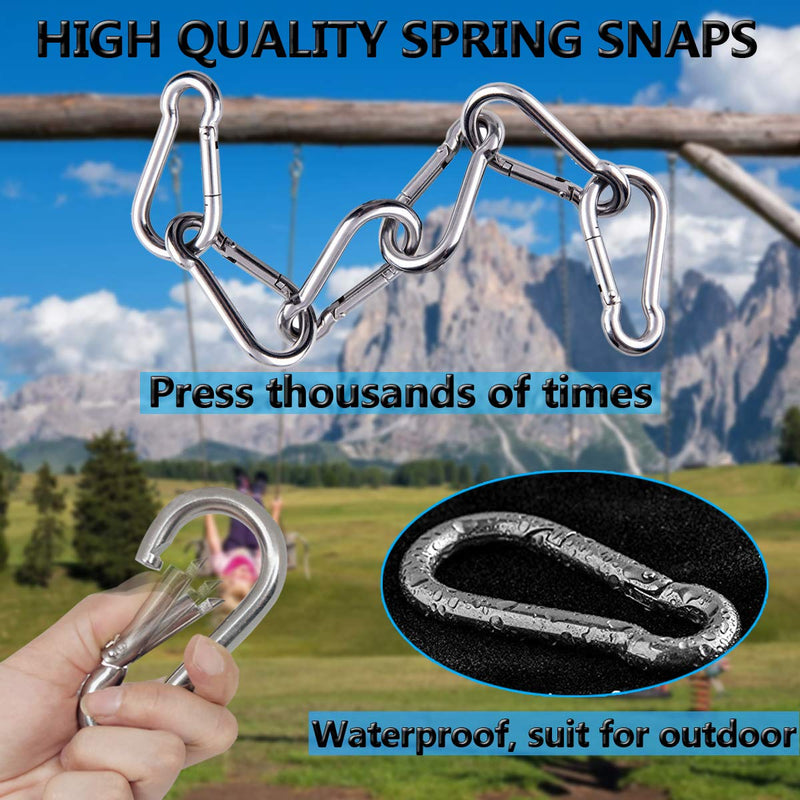 5 Inch 4 Inch Large Spring Snap Hooks, Ekunbuy Heavy Duty Rope Connector 304 Stainless Steel Hook Spring Clips Link Buckle 1/2 3/8 Clip for Hammock Swing Outdoor Travel 3.94 Inch-3 PCS - NewNest Australia