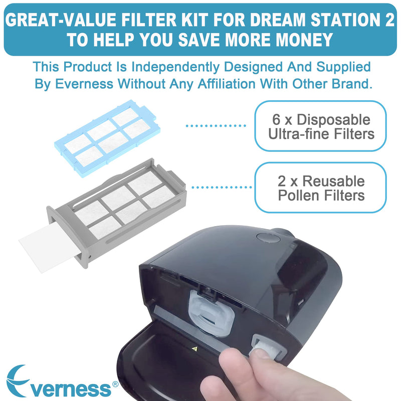 Everness Filters for DreamStation 2-8PCS Replacement Filters for Dream Station 2, Includes 6PCS Disposable Ultra Fine Filters & 2PCS Reusable Pollen Filters Supplies 8 - NewNest Australia