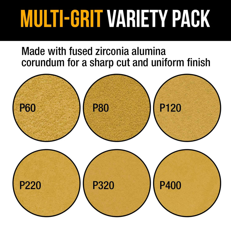 Dura-Gold Premium Mouse Detail Sander Sandpaper, 48 Assorted Grit Sanding Sheets - 60, 80, 120, 220, 320, 400-5 Hole Pattern Hook & Loop Triangle Mouse Discs - Woodworking Wood Crafting, Auto Paint Variety Pack - NewNest Australia