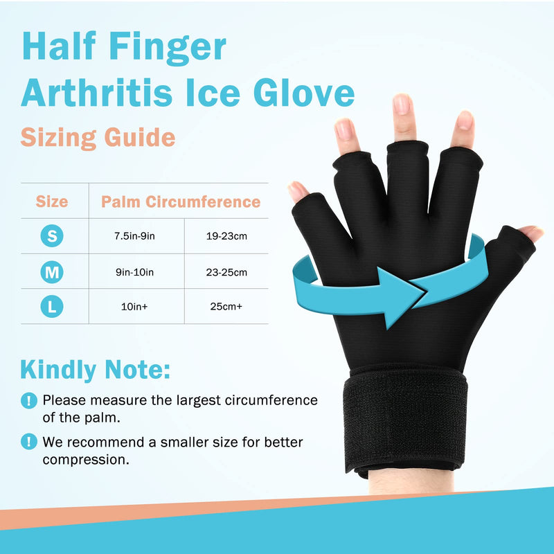 Tolaccea Finger Arthritis Compression Ice Glove for Pain Relief, Adjustable Wrist Strap Hand Wrist Ice Pack for Hot & Cold Therapy, Reusable Gel Cold Pack for Tendinitis, Carpal Tunnel (M) M - NewNest Australia