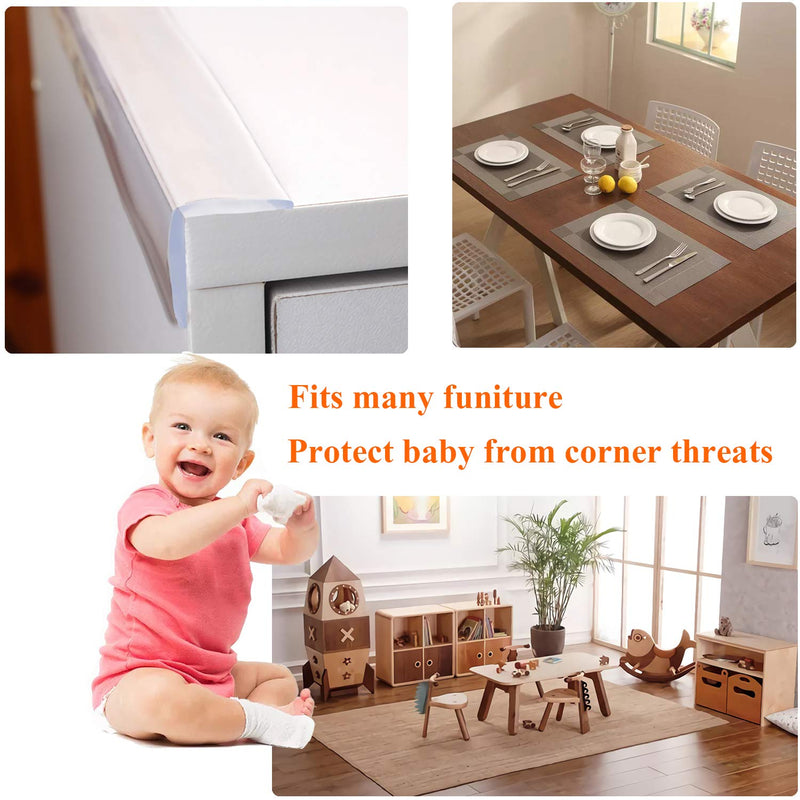Corner Guards Furniture Edge Protectors Transparent Soft Silicone Bumper Strip Clear Edge Corner Cushion 20ft(6m) with Double-Sided Tape for Tables,Household 6m - NewNest Australia
