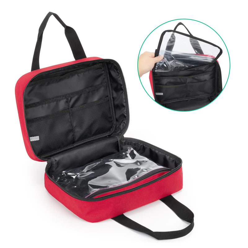 Curmio First Aid Kit Car, Portable Travel Medical Bag, Emergency Bag For Home, Car, Camping, Hiking, Sports, Work, Office, Boat And Survival, Small And Light, Red (Empty Bag) - NewNest Australia