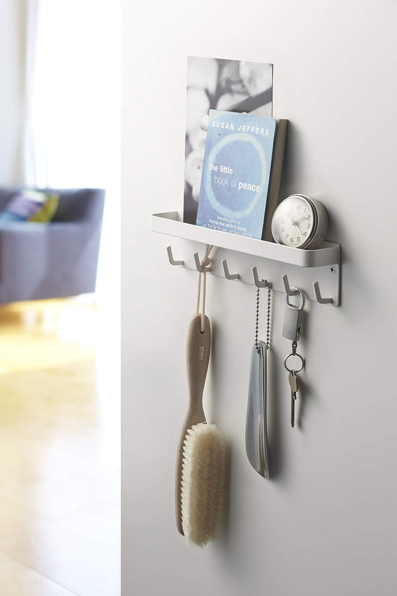 NewNest Australia - YAMAZAKI home Magnetic Key Rack with Tray, One Size, White 