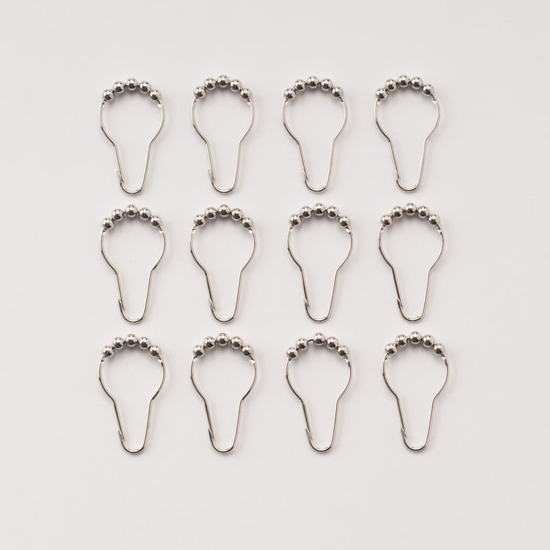 12 Piece Set Rustproof Stainless Steel Shower Curtain Rings Hooks for Bathroom Shower Rod - NewNest Australia