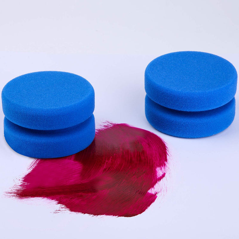 Aodaer 6 Pack Sponge Applicator Paint Sponge Applicator Blue Paint Detail Sponge Used for Art Crafts or Car Waxing with Mesh Hanging Storage Bag, Blue Round 3.1 Inches - NewNest Australia
