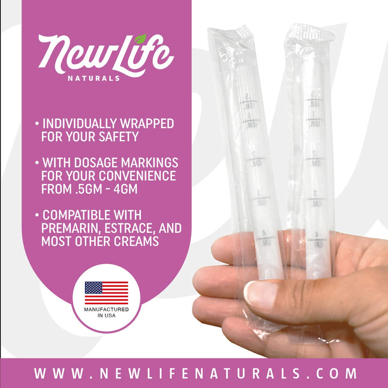 Disposable Plastic Vaginal Applicator Pack: Hygienic Threaded Injector Applicators to Fit Preseed Lubricant, Estrace, Personal Lube and OTC Gel or Cream Products - With Dosage Measurements - 60 Pack - NewNest Australia