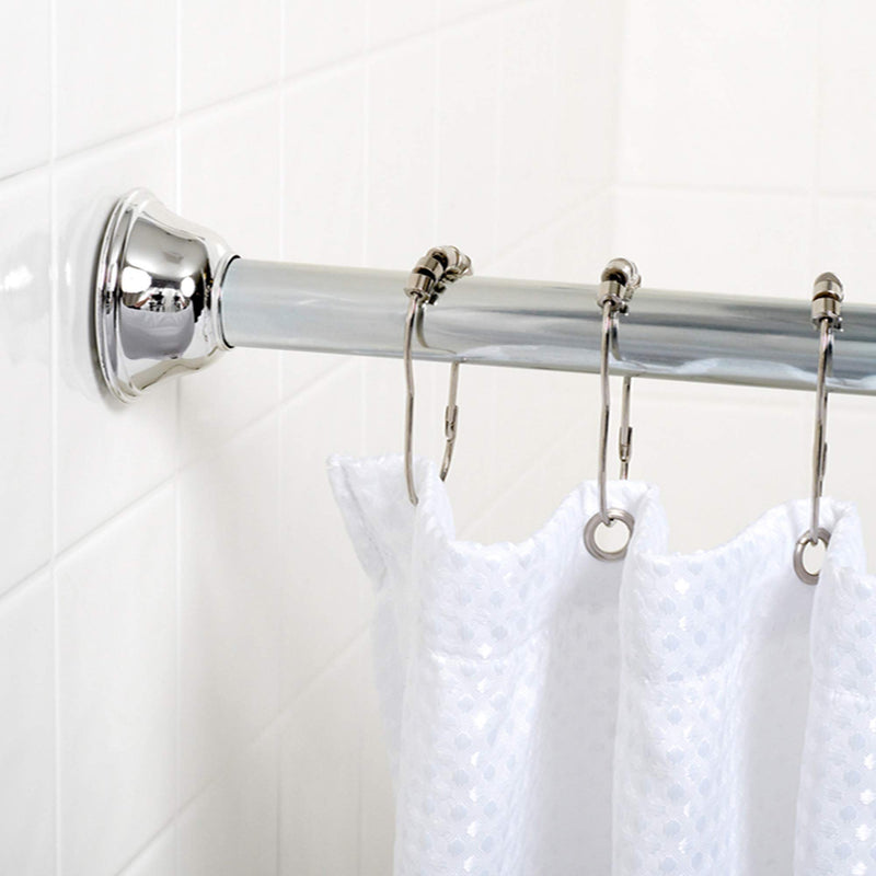 Zenna Home Rust-Resistant Adjustable Tension Decorative Shower Rod, Chrome - NewNest Australia